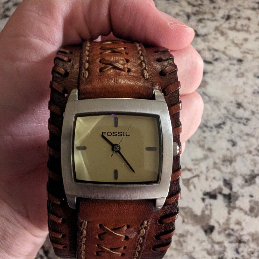Leather Fossil Watch